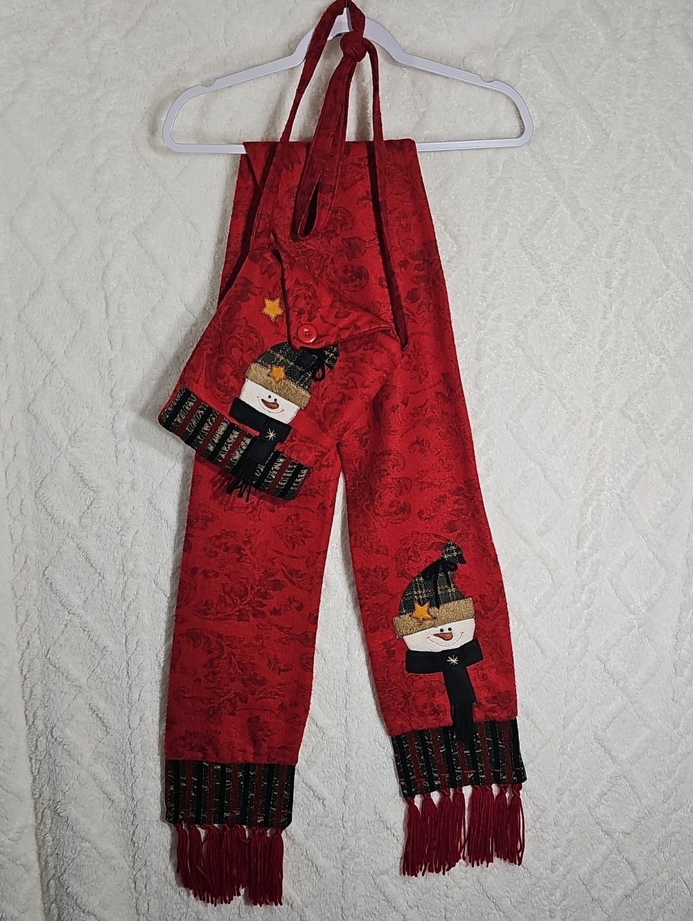 Felt Christmas Scarf & Matching Crossbody Purse * Snowman * Tree